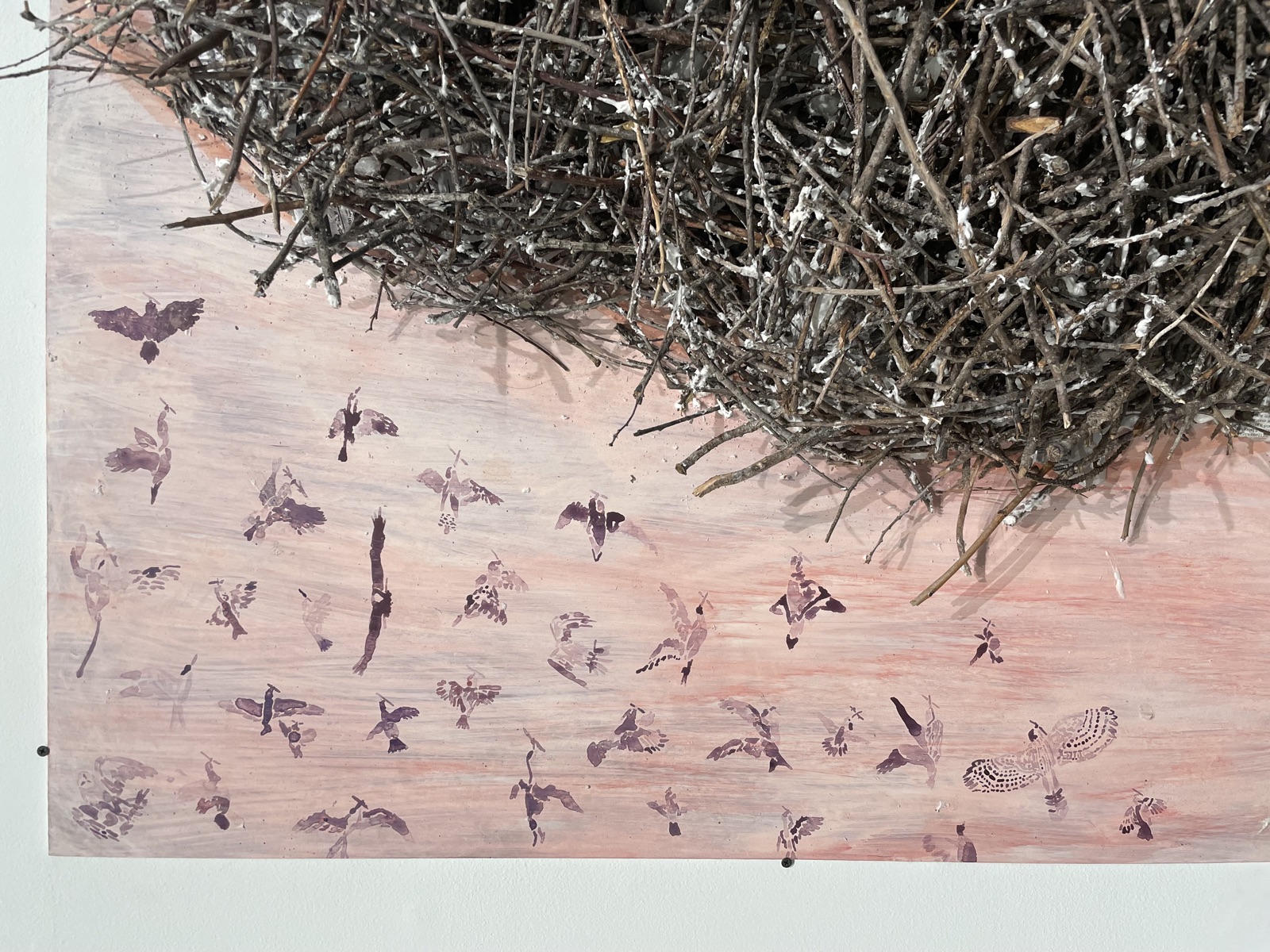 Bird and nest piece, left panel