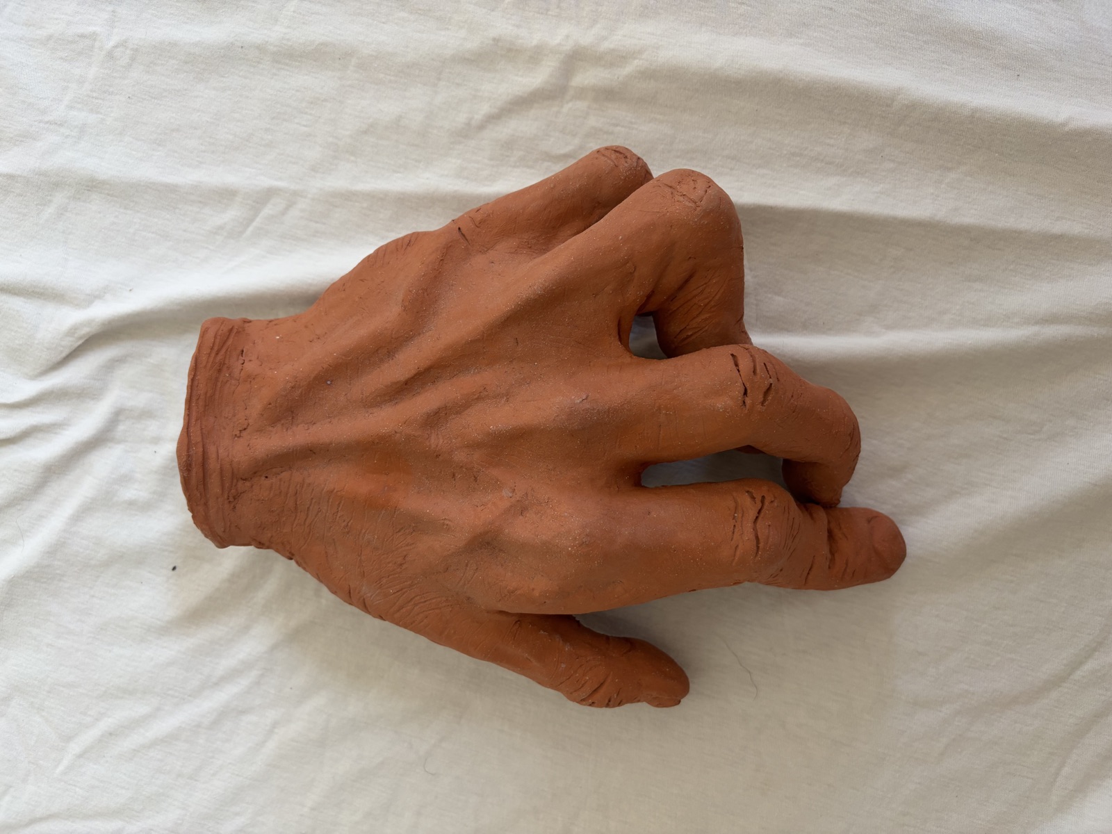 Hand sculpture, upright view